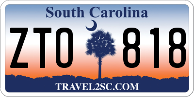 SC license plate ZTO818