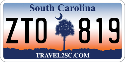 SC license plate ZTO819