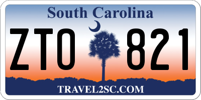 SC license plate ZTO821