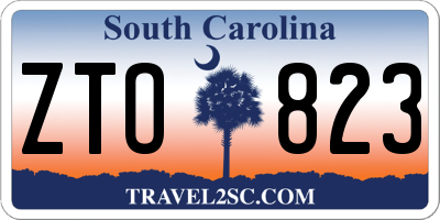 SC license plate ZTO823