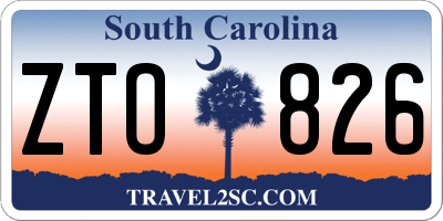 SC license plate ZTO826
