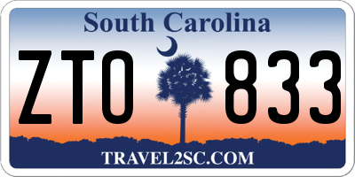 SC license plate ZTO833