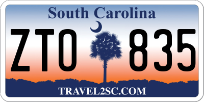 SC license plate ZTO835