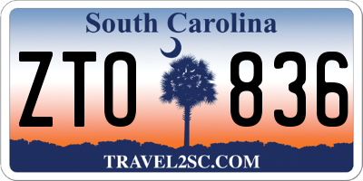 SC license plate ZTO836