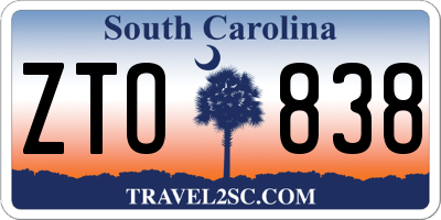 SC license plate ZTO838