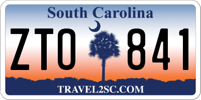 SC license plate ZTO841