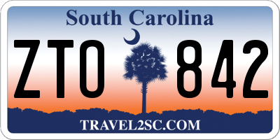SC license plate ZTO842