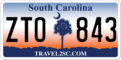 SC license plate ZTO843