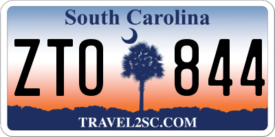 SC license plate ZTO844