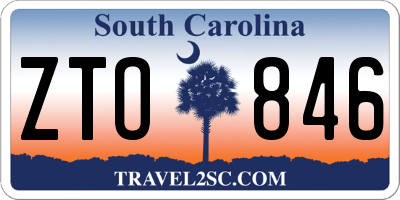 SC license plate ZTO846