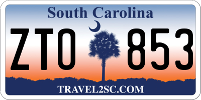 SC license plate ZTO853