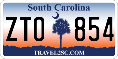 SC license plate ZTO854