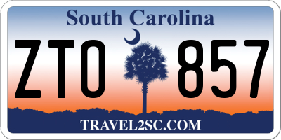 SC license plate ZTO857