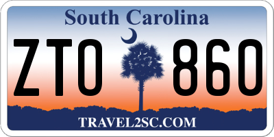 SC license plate ZTO860