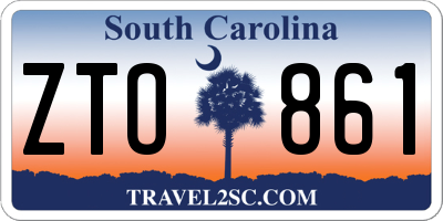 SC license plate ZTO861