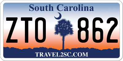 SC license plate ZTO862