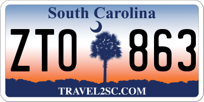 SC license plate ZTO863