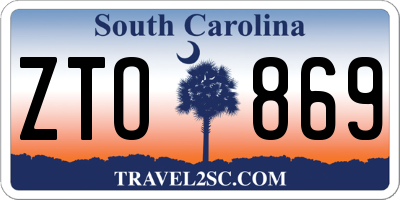 SC license plate ZTO869