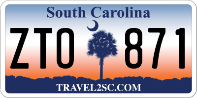 SC license plate ZTO871