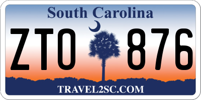 SC license plate ZTO876
