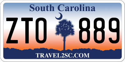SC license plate ZTO889