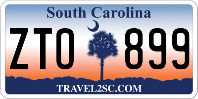 SC license plate ZTO899