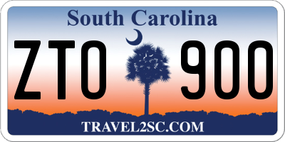 SC license plate ZTO900