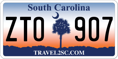 SC license plate ZTO907