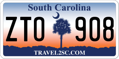 SC license plate ZTO908