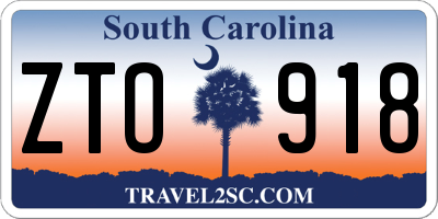 SC license plate ZTO918