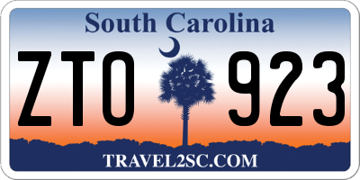SC license plate ZTO923