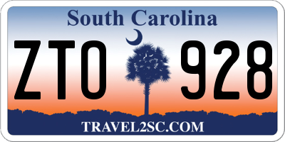 SC license plate ZTO928