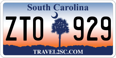 SC license plate ZTO929