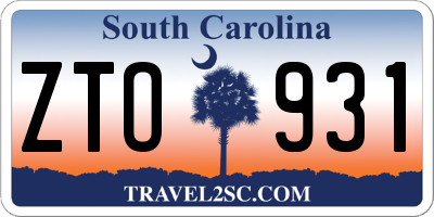 SC license plate ZTO931