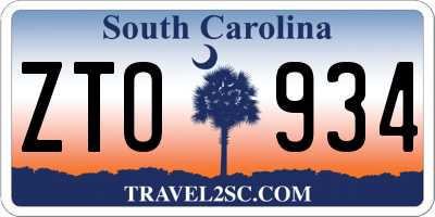SC license plate ZTO934