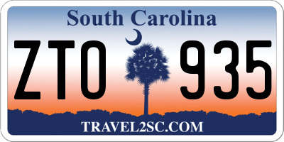 SC license plate ZTO935