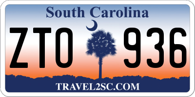 SC license plate ZTO936
