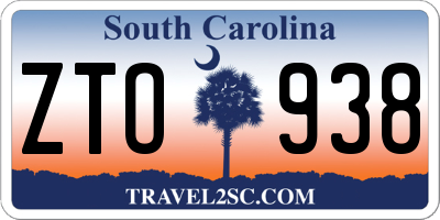 SC license plate ZTO938