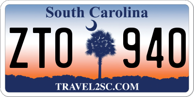 SC license plate ZTO940