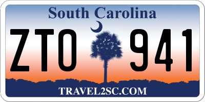 SC license plate ZTO941