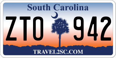 SC license plate ZTO942
