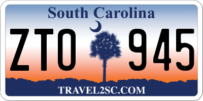 SC license plate ZTO945