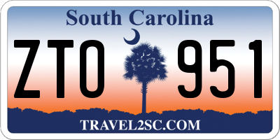 SC license plate ZTO951