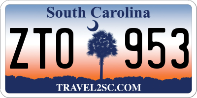 SC license plate ZTO953