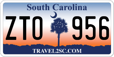 SC license plate ZTO956