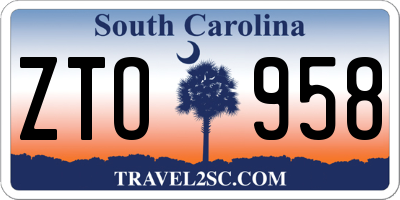 SC license plate ZTO958