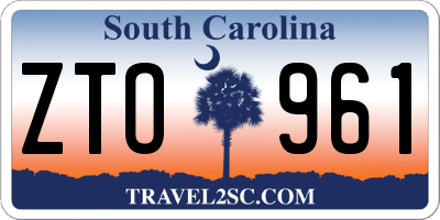 SC license plate ZTO961