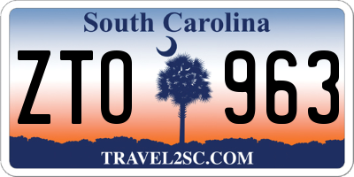 SC license plate ZTO963