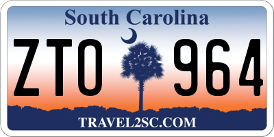SC license plate ZTO964