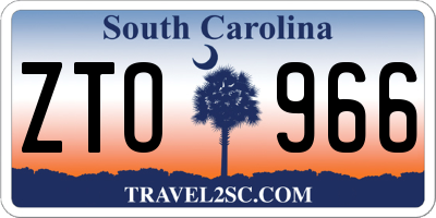 SC license plate ZTO966